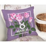 - Rh-K9357-2-Gorsel2 - Realhomes Özel Tasarım 8 March Gül Tasarımlı Dijital Baskılı Modern Yastık Kırlent Kılıfı Realhomes