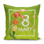 - Rh-K9358-1-Gorsel1 - Realhomes  Özel Tasarım 8 Mart Gül Tasarımlı Dijital Baskılı Modern Yastık Kırlent Kılıfı Realhomes