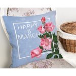 Özel Tasarım 8 March Gül Tasarımlı Dijital Baskılı Modern Yastık Kırlent Kılıfı Realhomes