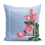 - Rh-K9359-Gorsel1 - Realhomes  Özel Tasarım Gül Tasarımlı Dijital Baskılı Modern Yastık Kırlent Kılıfı Realhomes