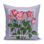 - Rh-K9360-Gorsel1 - Realhomes Özel Tasarım Gül Tasarımlı Dijital Baskılı Modern Yastık Kırlent Kılıfı Realhomes