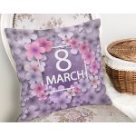 Özel Tasarım 8 March Gül Tasarımlı Dijital Baskılı Modern Yastık Kırlent Kılıfı Realhomes