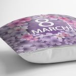 Özel Tasarım 8 March Gül Tasarımlı Dijital Baskılı Modern Yastık Kırlent Kılıfı Realhomes