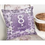 Özel Tasarım 8 Mart Gül Tasarımlı Dijital Baskılı Modern Yastık Kırlent Kılıfı Realhomes