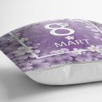 Özel Tasarım 8 Mart Gül Tasarımlı Dijital Baskılı Modern Yastık Kırlent Kılıfı Realhomes