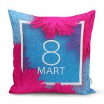 - Rh-K9365-1-Gorsel1 - Realhomes  Özel Tasarım 8 Mart Gül Tasarımlı Dijital Baskılı Modern Yastık Kırlent Kılıfı Realhomes