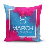 - Rh-K9365-2-Gorsel1 - Realhomes  Özel Tasarım 8 March Gül Tasarımlı Dijital Baskılı Modern Yastık Kırlent Kılıfı Realhomes