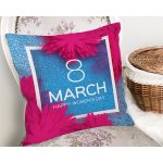 - Rh-K9365-2-Gorsel2 - Realhomes  Özel Tasarım 8 March Gül Tasarımlı Dijital Baskılı Modern Yastık Kırlent Kılıfı Realhomes