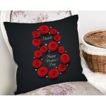 Özel Tasarım 8 March Kırmızı Gül Tasarımlı Dijital Baskılı Modern Yastık Kırlent Kılıfı Realhomes