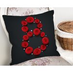 Özel Tasarım Kırmızı Gül Tasarımlı Dijital Baskılı Modern Yastık Kırlent Kılıfı Realhomes