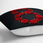 Özel Tasarım Kırmızı Gül Tasarımlı Dijital Baskılı Modern Yastık Kırlent Kılıfı Realhomes
