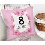 Özel Tasarım 8 March Gül Tasarımlı Dijital Baskılı Modern Yastık Kırlent Kılıfı Realhomes