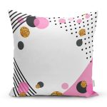 - Rh-K9368-Gorsel1 - Realhomes Özel Tasarım Renkli Puantiye Detaylı Dijital Baskılı Modern Yastık Kırlent Kılıfı Realhomes