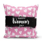 Özel Tasarım Happy Womens Day Dijital Baskılı Modern Yastık Kırlent Kılıfı Realhomes