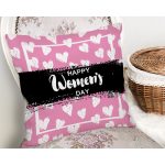 Özel Tasarım Happy Womens Day Dijital Baskılı Modern Yastık Kırlent Kılıfı Realhomes