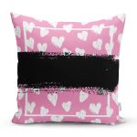 Özel Tasarım Kalp Motifli Dijital Baskılı Modern Yastık Kırlent Kılıfı Realhomes