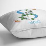 Özel Tasarım 8 Mart Çiçek Tasarımlı Dijital Baskılı Modern Yastık Kırlent Kılıfı Realhomes