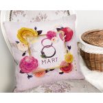 Özel Tasarım 8 Mart Gül Tasarımlı Dijital Baskılı Modern Yastık Kırlent Kılıfı Realhomes