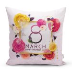 - Rh-K9372-2-Gorsel1 - Realhomes Özel Tasarım 8 March Gül Tasarımlı Dijital Baskılı Modern Yastık Kırlent Kılıfı Realhomes