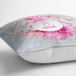 Özel Tasarım 8 Mart Ortanca Çiçeği Motifli Dijital Baskılı Modern Yastık Kırlent Kılıfı Realhomes