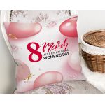 Özel Tasarım 8 March Balon Desenli Dijital Baskılı Modern Yastık Kırlent Kılıfı Realhomes