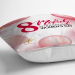 Özel Tasarım 8 March Balon Desenli Dijital Baskılı Modern Yastık Kırlent Kılıfı Realhomes