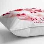 Özel Tasarım 8 Mart Kalp Tasarımlı Dijital Baskılı Modern Yastık Kırlent Kılıfı Realhomes