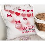 Özel Tasarım 8 March Kalp Tasarımlı Dijital Baskılı Modern Yastık Kırlent Kılıfı Realhomes