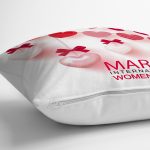 Özel Tasarım 8 March Kalp Tasarımlı Dijital Baskılı Modern Yastık Kırlent Kılıfı Realhomes