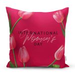Özel Tasarım International Women's Day Dijital Baskılı Modern Yastık Kırlent Kılıfı Realhomes