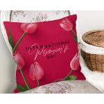Özel Tasarım International Women's Day Dijital Baskılı Modern Yastık Kırlent Kılıfı Realhomes