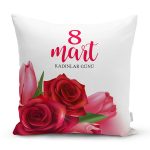 - Rh-K9380-1-Gorsel1 - Realhomes Özel Tasarım 8 Mart Gül Desenli Dijital Baskılı Modern Yastık Kırlent Kılıfı Realhomes