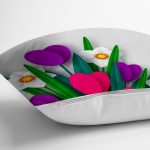 Özel Tasarım Çiçek Desenli Dijital Baskılı Modern Yastık Kırlent Kılıfı Realhomes