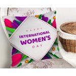 Özel Tasarım Women' Day Çiçek Desenli Dijital Baskılı Modern Yastık Kırlent Kılıfı Realhomes