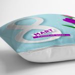 Özel Tasarım 8 Mart Çiçek Desenli Dijital Baskılı Modern Yastık Kırlent Kılıfı Realhomes