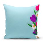 Özel Tasarım Çiçek Desenli Dijital Baskılı Modern Yastık Kırlent Kılıfı Realhomes