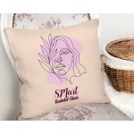 - Rh-K9384-1-Gorsel2 - Realhomes Özel Tasarım 8 Mart Kadın Silüetli Dijital Baskılı Modern Yastık Kırlent Kılıfı Realhomes