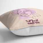 - Rh-K9384-1-Gorsel3 - Realhomes Özel Tasarım 8 Mart Kadın Silüetli Dijital Baskılı Modern Yastık Kırlent Kılıfı Realhomes