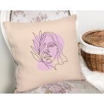 - Rh-K9384-Gorsel2 - Realhomes Özel Tasarım Kadın Silüetli Dijital Baskılı Modern Yastık Kırlent Kılıfı Realhomes