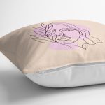 - Rh-K9384-Gorsel3 - Realhomes Özel Tasarım Kadın Silüetli Dijital Baskılı Modern Yastık Kırlent Kılıfı Realhomes