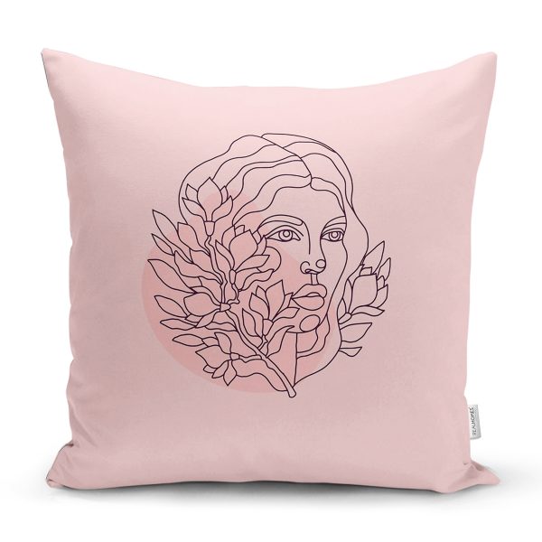 Özel Tasarım 8 March Kadın Silüetli Dijital Baskılı Modern Yastık Kırlent Kılıfı Realhomes