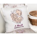 - Rh-K9386-2-Gorsel2 - Realhomes  Özel Tasarım 8 March Kadın Silüetli Dijital Baskılı Modern Yastık Kırlent Kılıfı Realhomes