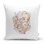 Özel Tasarım Kadın Silüetli Dijital Baskılı Modern Yastık Kırlent Kılıfı Realhomes