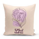 Özel Tasarım 8 Mart Kadın Silüetli Dijital Baskılı Modern Yastık Kırlent Kılıfı Realhomes