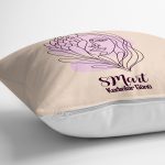 Özel Tasarım 8 Mart Kadın Silüetli Dijital Baskılı Modern Yastık Kırlent Kılıfı Realhomes