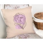 Özel Tasarım Kadın Silüetli Dijital Baskılı Modern Yastık Kırlent Kılıfı Realhomes