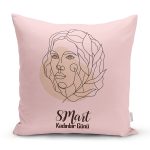 - Rh-K9388-1-Gorsel1 - Realhomes Özel Tasarım 8 Mart Kadın Silüetli Dijital Baskılı Modern Yastık Kırlent Kılıfı Realhomes