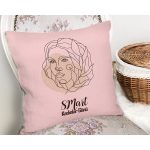 - Rh-K9388-1-Gorsel2 - Realhomes Özel Tasarım 8 Mart Kadın Silüetli Dijital Baskılı Modern Yastık Kırlent Kılıfı Realhomes