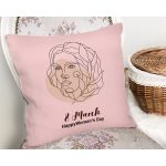 Özel Tasarım 8 March Kadın Silüetli Dijital Baskılı Modern Yastık Kırlent Kılıfı Realhomes