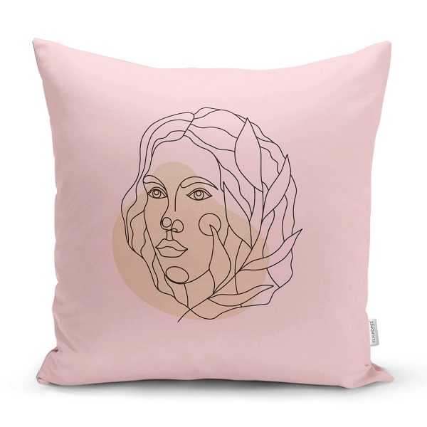 Kırmızı Geometrik Çizimli Dijital Baskılı Modern Yastık Kırlent Kılıfı Realhomes